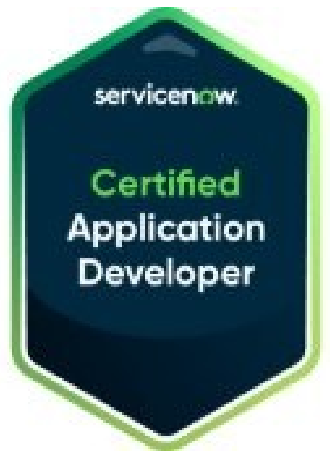 ServiceNow Certified Application Developer badge